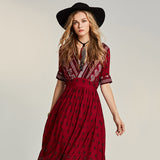 Deep V Neck Floral Dress By Bohoartist