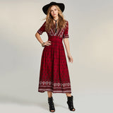 Deep V Neck Floral Dress By Bohoartist