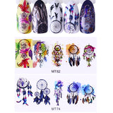 12 Patterns/Set Boho Dream Catcher Nail Art Stickers